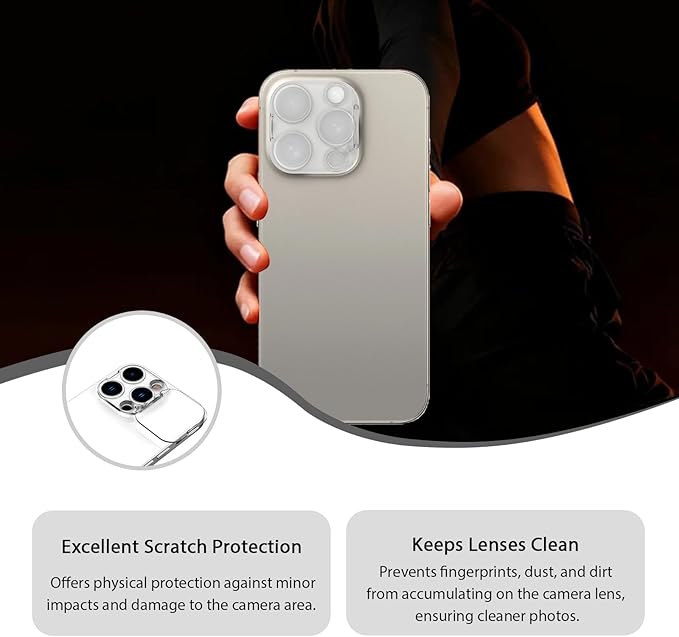Camera Lens Cover Compatible for iPhone 14 Pro/14 Pro Max/15 Pro/15 Pro Max /16 Pro/16 Pro Max,Camera Lens Protector to Protect Privacy and Security,Strong Adhesive -2 Pack-Clear