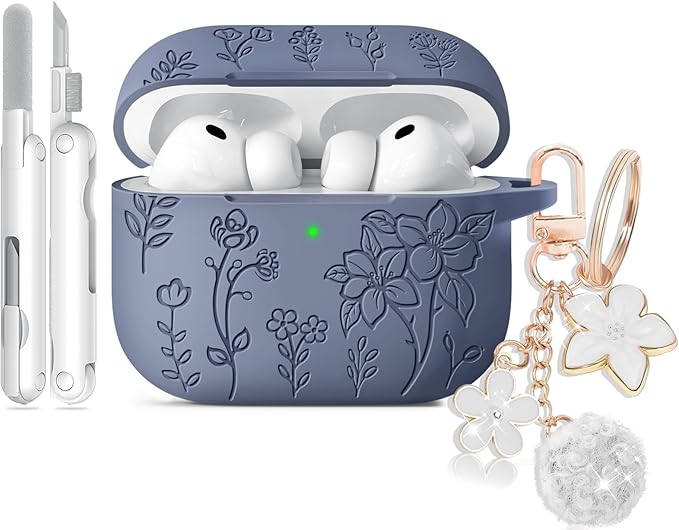 for AirPods Pro 3 Case, Soft Silicone Airpod Pro Case Cover with Keychain & Cleaning Kit Compatible with AirPods Pro 3rd Generation 2025 for Women Girly, Anti-Scratch