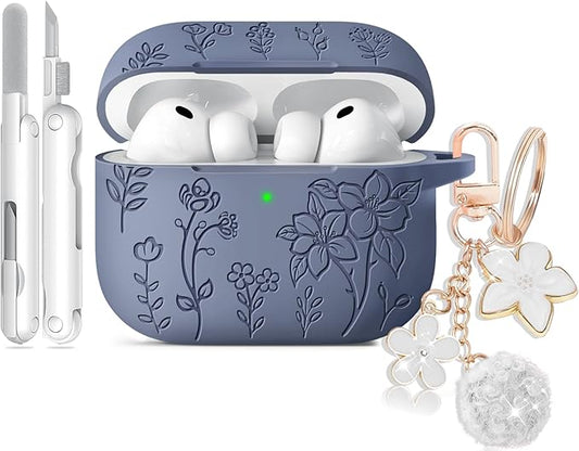 for AirPods Pro 3 Case, Soft Silicone Airpod Pro Case Cover with Keychain & Cleaning Kit Compatible with AirPods Pro 3rd Generation 2025 for Women Girly, Anti-Scratch