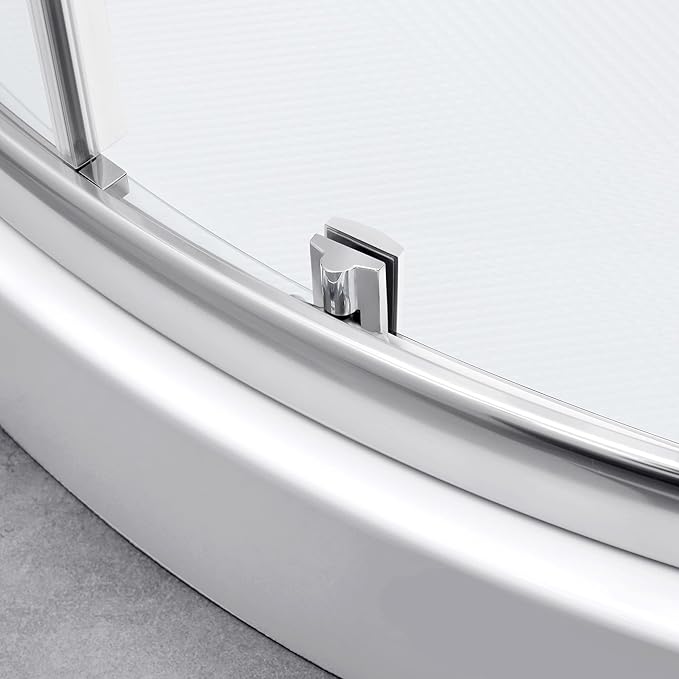 OVE Decors Breeze 38 in. Corner Shower Clear Sliding Door with Walls and Base in Satin Nickel Finish