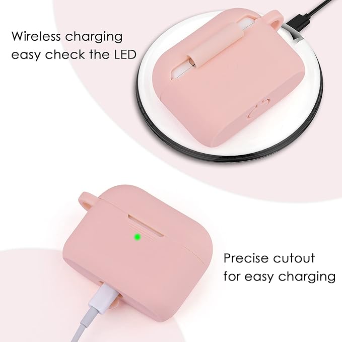 Case for Airpods 3 (2021), Filoto Silicone Airpod 3rd Generation Case Cover with Bracelet Keychain, Cute Protective Case for Apple Air Pod 3 Wireless Charging Case Women(Pink)