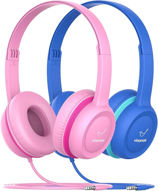 Kids Headphones with 85dB Volume Limit,On Ear Headphones,Adjustable and Flexible for Toddlers to Adults,Suit for School Classroom Students Teens Children