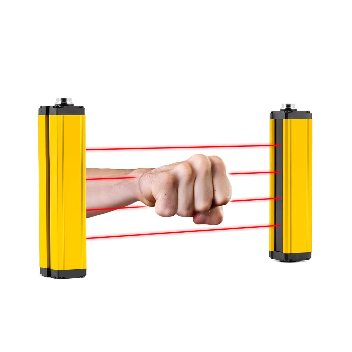 Antstone Safety Light Curtain Sensors Safety Light Grating Security Protection Device 40mm Beam Pitch(4 Beams)