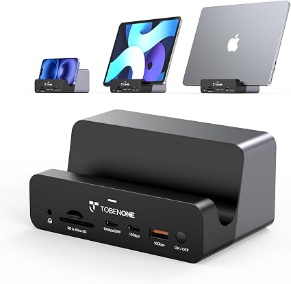 TobenONE 18-in-2 MacBook Docking Station Dual Monitor 4K@60Hz, 150W Adapter