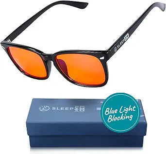 Blue Light Blocking Glasses for Sleep - 99% Amber, Rectangular
