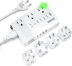 DOACE 350W Voltage Converter US to Europe for Hair Straightener Curling Iron CPAP –220V to 110V Converter for European Travel, 7 in 1 Power Converter Adapter Combo with 3 AC & 2 PD & 2 USB Chargers