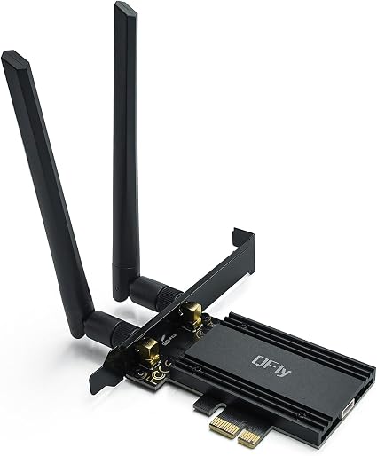 QFly PCIe WiFi 6E Card, AX210 Network Card for PC Gaming, Bluetooth 5.3