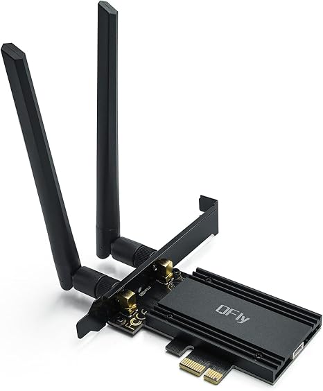 QFly PCIe WiFi 6E Card, AX210 Network Card for PC Gaming, Bluetooth 5.3
