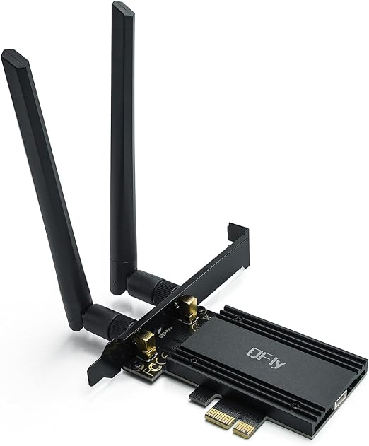 QFly PCIe WiFi 6E Card, AX210 Network Card for PC Gaming, Bluetooth 5.3