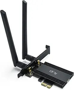 QFly PCIe WiFi 6E Card, AX210 Network Card for PC Gaming, Bluetooth 5.3