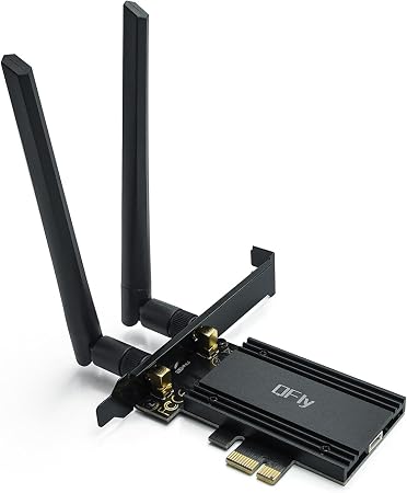 QFly PCIe WiFi 6E Card, AX210 Network Card for PC Gaming, Bluetooth 5.3