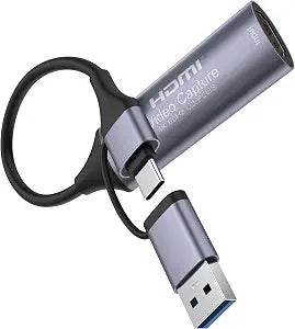 BIFALE Full 4K 60Hz Output HDMI Video Capture Card, USB 3.0 Capture Device, HDMI to USB A/USB C for Live Streaming, Recording, OBS, Gaming, PC/Mac/Android