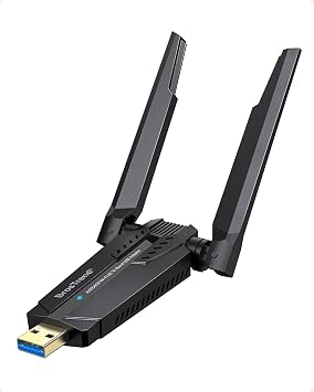BrosTrend USB WiFi 6E Adapter AXE5400 Tri-Band, with 2X High Gain Antennas