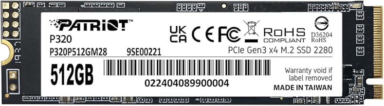Patriot P320 512GB PCIe Gen 3x4 M.2 2280 SSD - Image 1