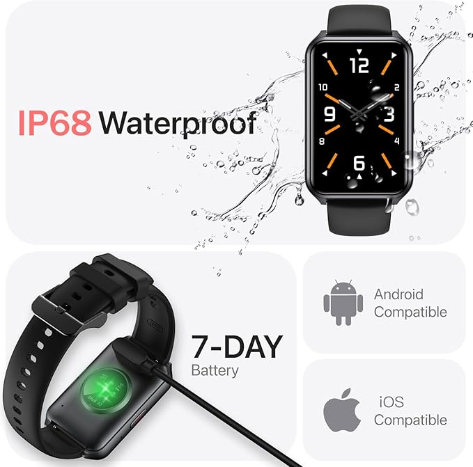 Smart Watch Fitness Tracker with Make Call 24/7 Heart Rate Blood Pressure Sleep Monitor, 100+ Sports Modes, Calorie Step Counter for Walking, IP68 Waterproof, Smart Watches for Men Women
