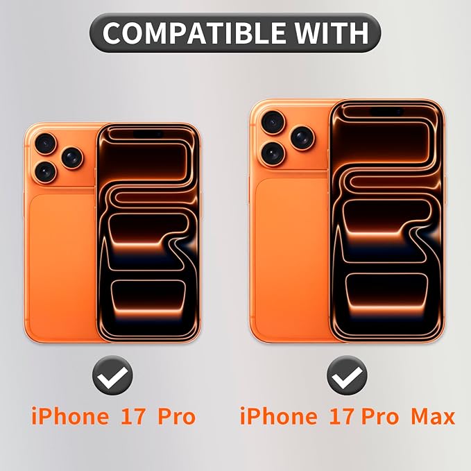 Phone Camera Lens Cover 2-Pack, Compatible with iPhone 17 Pro/17 Pro Max,UV-Printed Privacy,Camera Lens Protector to Protect Privacy,Security Protector with Strong Adhesive,Black