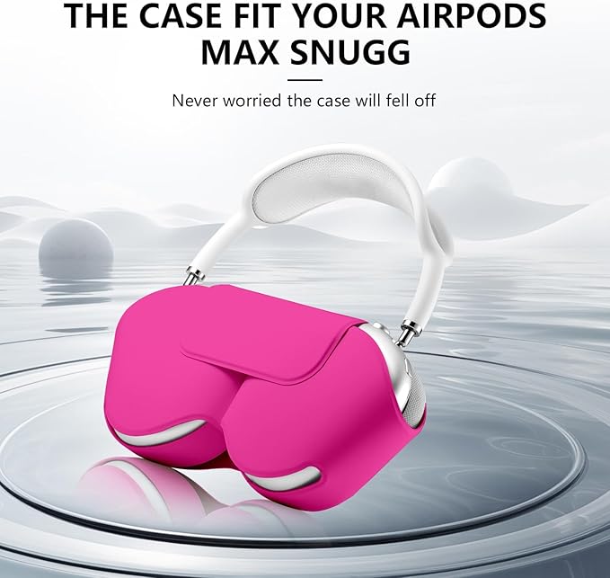 for Apple Airpods Max Case,Headphones Protective Case for AirPod Max Supports Sleep Mode, Anti-Scratch and Anti-Dust,Airpod Pro Max by PU Leather,Rose red 2