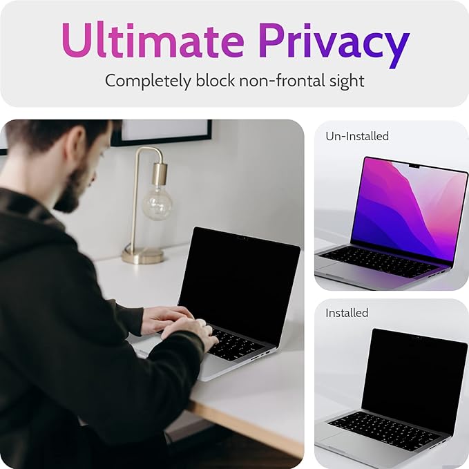 Magnetic Privacy Screen for MacBook Pro 14 Inch (2021-2026, M1, M2, M3, M4, M5), Removable Matte Blue Light Glare Filter for Mac Pro 14.2" Laptop Computer