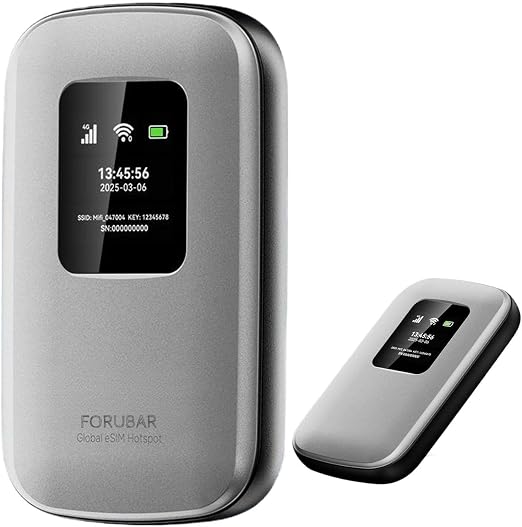 Portable Mobile Hotspot | 4G LTE WiFi 6 | Global Travel WiFi Hotspot | 180+ Countries | Up to 48 hrs of Usage time | Connect up to 16 Devices | 5000mAh Battery