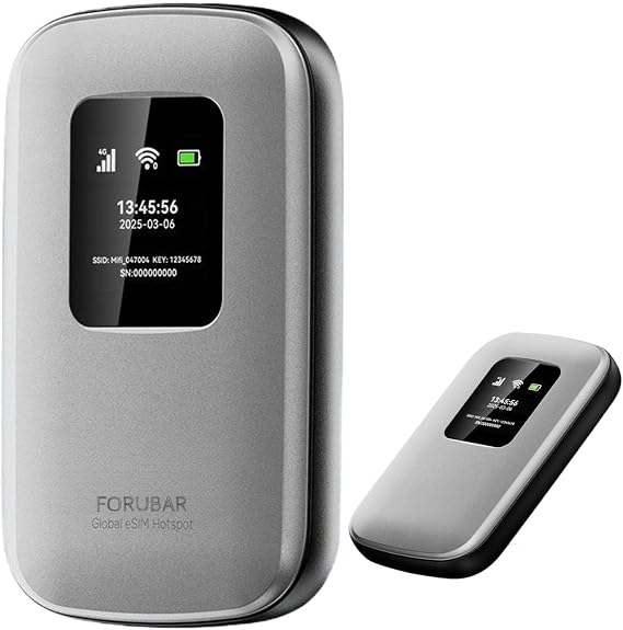 Portable Mobile Hotspot | 4G LTE WiFi 6 | Global Travel WiFi Hotspot | 180+ Countries | Up to 48 hrs of Usage time | Connect up to 16 Devices | 5000mAh Battery