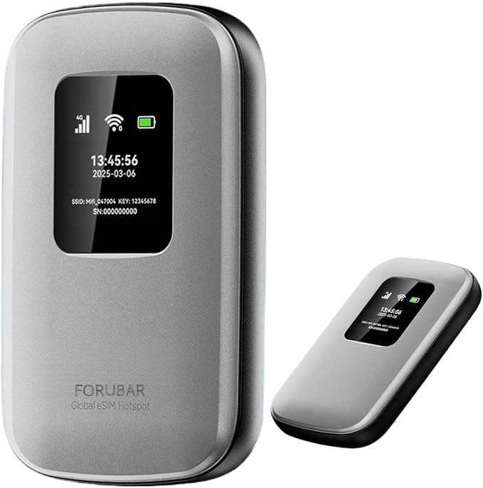 Portable Mobile Hotspot | 4G LTE WiFi 6 | Global Travel WiFi Hotspot | 180+ Countries | Up to 48 hrs of Usage time | Connect up to 16 Devices | 5000mAh Battery