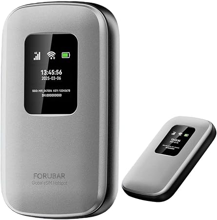 Portable Mobile Hotspot | 4G LTE WiFi 6 | Global Travel WiFi Hotspot | 180+ Countries | Up to 48 hrs of Usage time | Connect up to 16 Devices | 5000mAh Battery