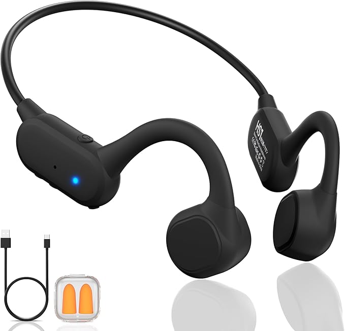 2025 Bone Conduction Headphones,Open Ear Wireless Bluetooth 5.4 Earphones with Mic,Premium Sound Quality 12Hrs Playtime Sports Headphones，IPX5 Sweat Resistant for Running, Walking，Cycing