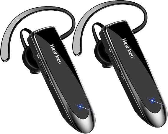 [2 Pack] Bluetooth Earpiece Wireless Handsfree Headset V5.0 24 Hrs Driving