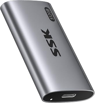 SSK 512GB Portable SSD External Hard Drive Solid State Drive Up to 550MB/s