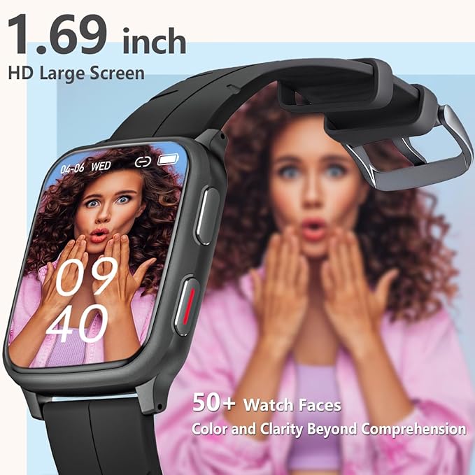 FITVII Fitness Tracker, Smart Watch with 24/7 Blood Pressure Heart Rate and Blood Oxygen Monitor, Sleep Tracker with Calorie Step Counter, IP68 Waterproof Activity Tracker for Women Men Android iOS