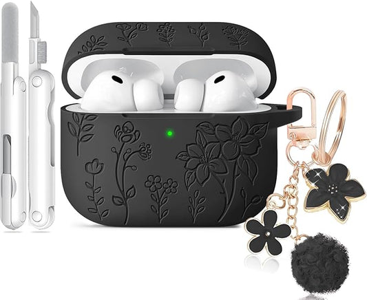 for AirPods Pro 3 Case, Soft Silicone Airpod Pro Case Cover with Keychain & Cleaning Kit Compatible with AirPods Pro 3rd Generation 2025 for Women Girly, Anti-Scratch