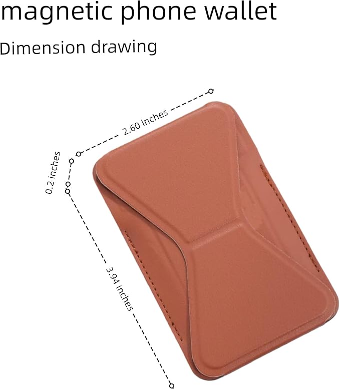 for MagSafe Wallet RFID Blocking, 2 Card Holder, Stand Strong Magnetic Grip, Slim Leather Phone Wallet, Compatible with iPhone 17/16/15/14/13/12 Series (Brown Small Support)