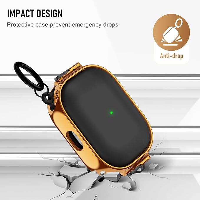 Maxjoy for Cute Airpods Pro 2 case with Safety Lock,Compatible Airpods Pro Case 2nd/1st Gen,Compatible Plating Solid Color AirPods Case Cover for Men Women Girly with Keychain-Black