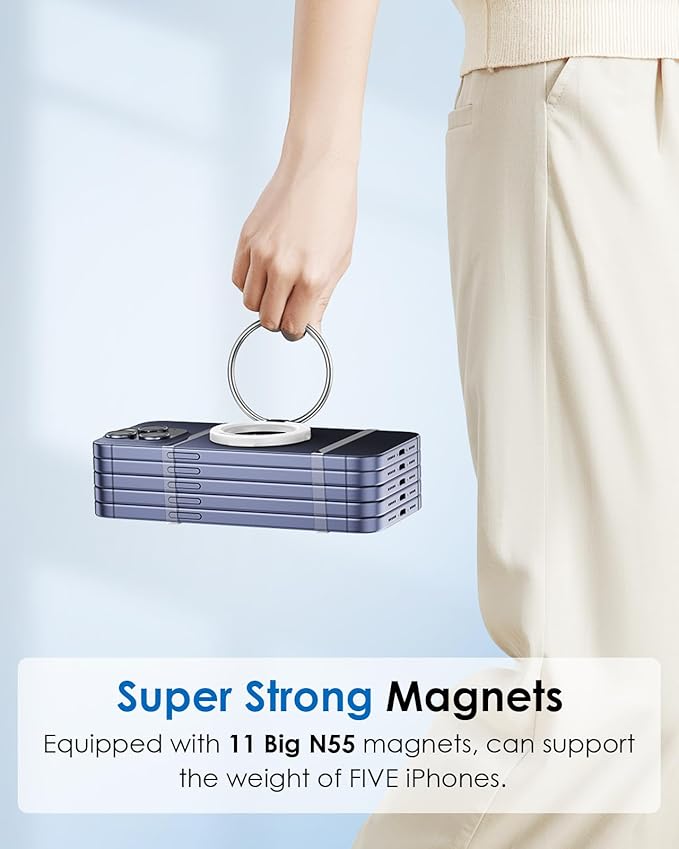 Upgraded MagSafe Phone Ring Holder - Magnetic Grip Stand & Finger Kickstand, Dual-Sided Magnetic Design, Compatible with iPhone 16 Pro Max/15/14/13/12 and MagSafe Accessories