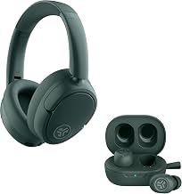 JLab JBuds Lux ANC Over Ear Headphones Bundle with JBuds Mini True Wireless Earbuds, Active Noise Cancelling, Bluetooth multipoint, Sage - Image 1
