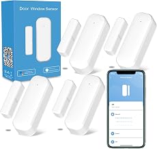 WiFi Door and Window Sensor, Smart Home Security Alert System, 2.4G Wireless, Compatible with Alexa, Google Home, Tuya Smart Devices
