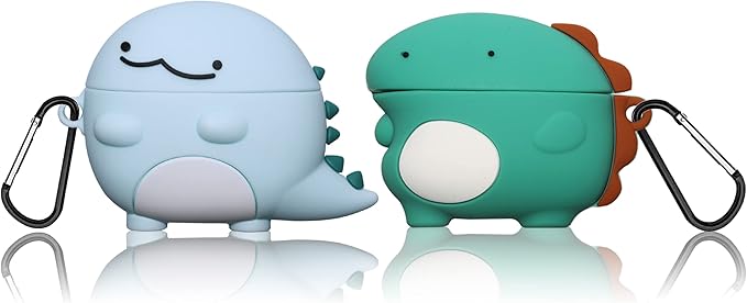 [2Pack]Cute Dinosaur For AirPods 3 Case Cover 2021, 3D Cartoon Animal Silicone For AirPods 3rd Generation Accessories Set, Lovely Cover Compatible With AirPods 3rd Gen Case Dinosaur(2021 Released 3st)