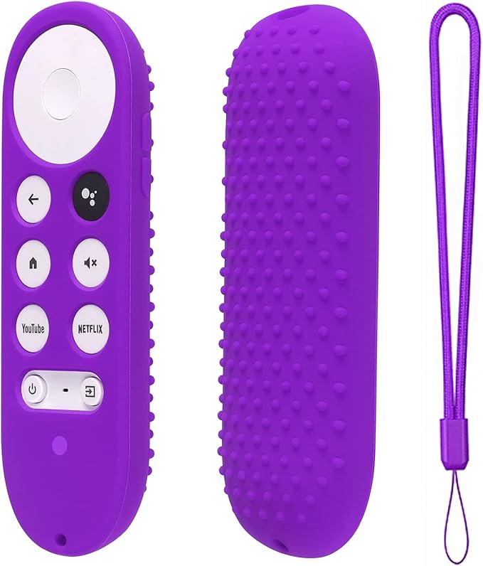 Silicone Case for Chromecast with Google TV 2020 Voice Remote Protective Cover for 2020 Chromecast Voice Remote (Purple)