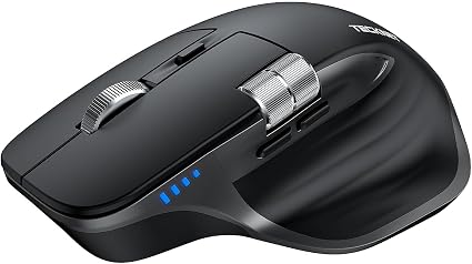 TECKNET Wireless Mouse, Side Scroll Bluetooth Rechargeable, 3-Device