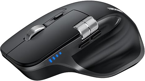 TECKNET Wireless Mouse, Side Scroll Bluetooth Rechargeable, 3-Device