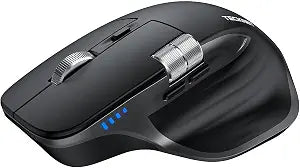 TECKNET Wireless Mouse, Side Scroll Bluetooth Rechargeable, 3-Device