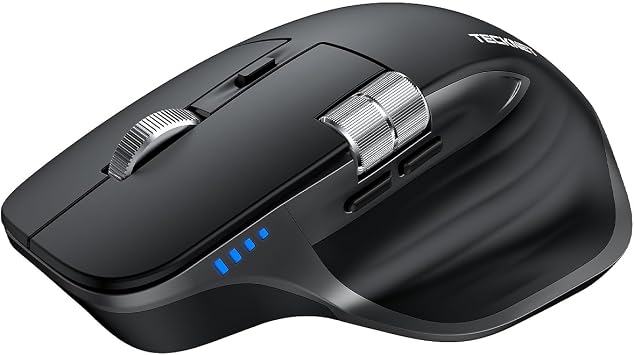 TECKNET Wireless Mouse, Side Scroll Bluetooth Rechargeable, 3-Device