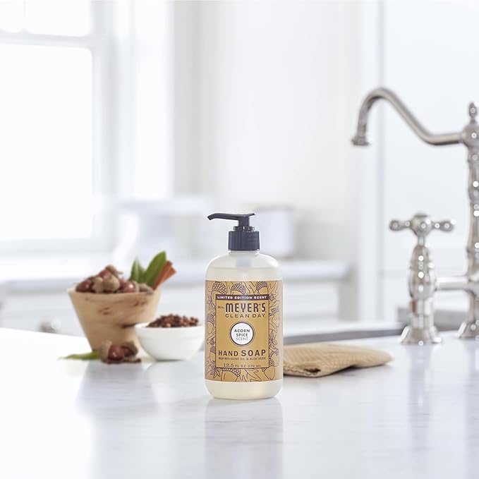Mrs. MEYER'S CLEAN DAY Variety, 2 Liquid Hand Soap 12.5 OZ, 1 Liquid Dish Soap, 16 FL OZ (Acorn Spice)