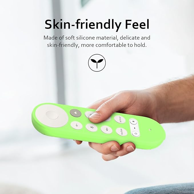 LEFXMOPHY 3-Pack Cover for Google TV Streamer 4K 2024 Voice Remote Silicone Case Protective Skin (Luminous Green Blue Hot Pink)