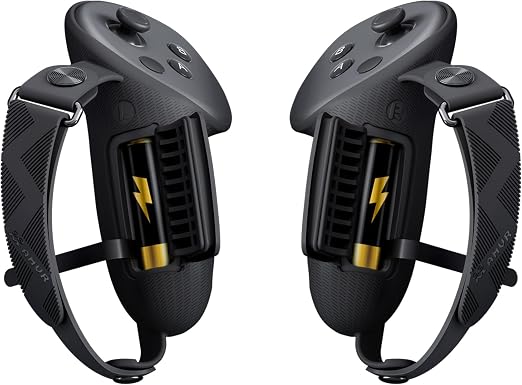 AMVR Upgraded Non-Slip Controller Grips with Battery Opening for Quest 3/3S