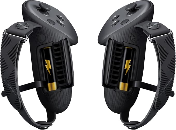 AMVR Upgraded Non-Slip Controller Grips with Battery Opening for Quest 3/3S