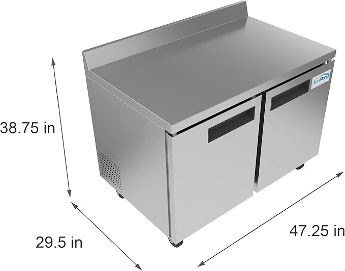 KoolMore FWT-2D-12C Commercial, Freezer Double Door, Stainless Steel
