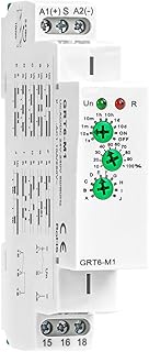 Multifunction Time Relay, Delay ON Off 10A GRT6 M1 AC DC 24-240V with 10 Relay Timer Control Delay Function Mode DIN Rail Electronic Relays of Wide Time Delay Range for 0.1 Seconds to 10 Days - Image 1