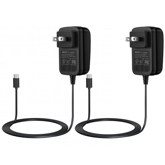 2-Pack 5V 3A USB-C Power Adapter, Type-C 5V 3000mA Power Supply for Battery Camera, TV Box, Router, Speaker, Mobile Devices – UL Listed, FCC Certified