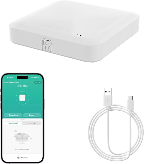 Tuya ZigBee 3.0 Hub/Wireless Gateway (Only 2.4Ghz), WiFi Smart Home Bridge Remote Controller,Work with Tuya ZigBee Smart Device, White